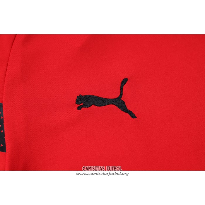 Chandal del AC Milan Manga Corta 2022/2023 Rojo - Pantalon Corto